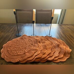 Tahari Terracotta Quilted Velvet Placemats set of 8